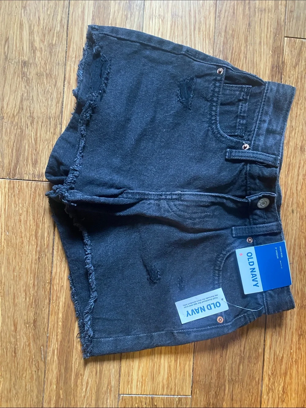 Old Navy Black Distressed Denim Shorts